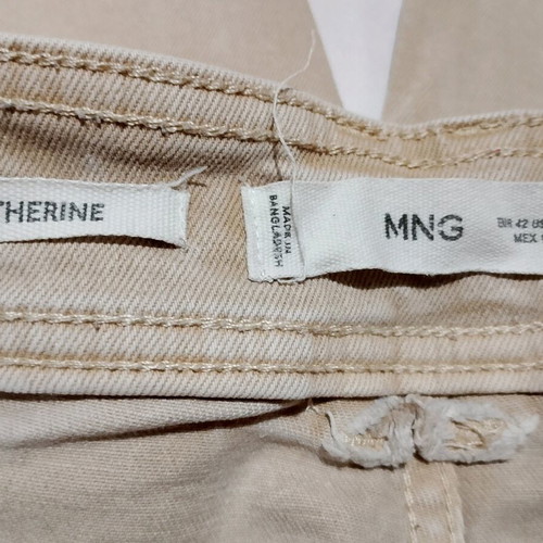 Beige Mango denim pants used, size L