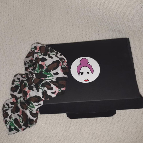 Scrunchie Klelia Andrali hair accessory with animal print, large size, new