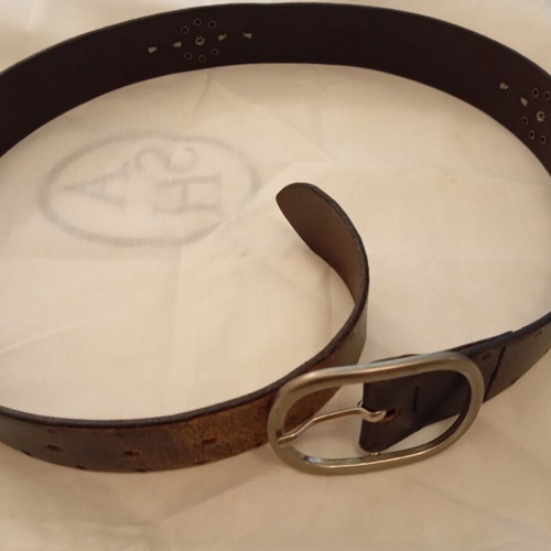 Benetton leather belt like new, boho brown with studs and red detail