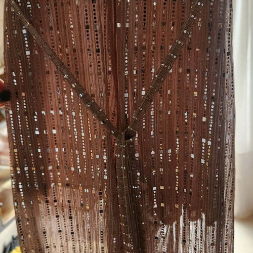 Sequin one-piece jumpsuit like new, beige and pink