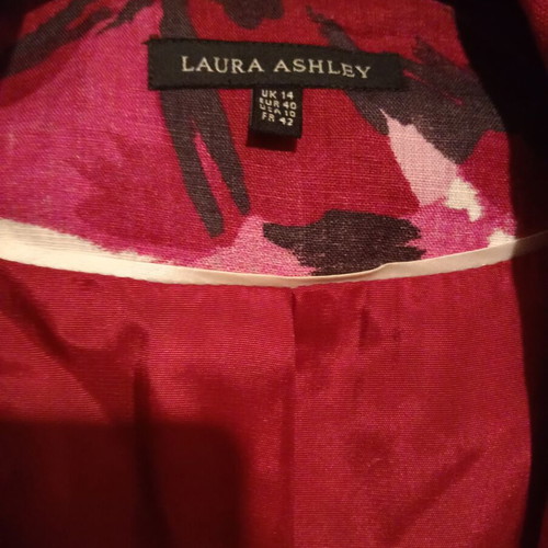 Laura Ashley summer blazer 100% linen new, dark fuchsia with floral lining