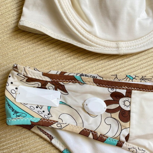Blumarine bikini used, size large, white and turquoise