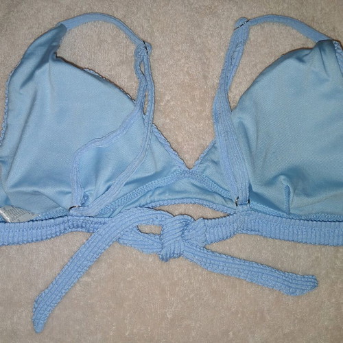 Ribbed Baby Blue Bikini New with Storage Bag