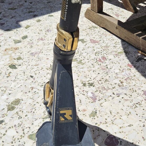 Root Industries Invictus Gold Rush freestyle scooter used with helmet and pads