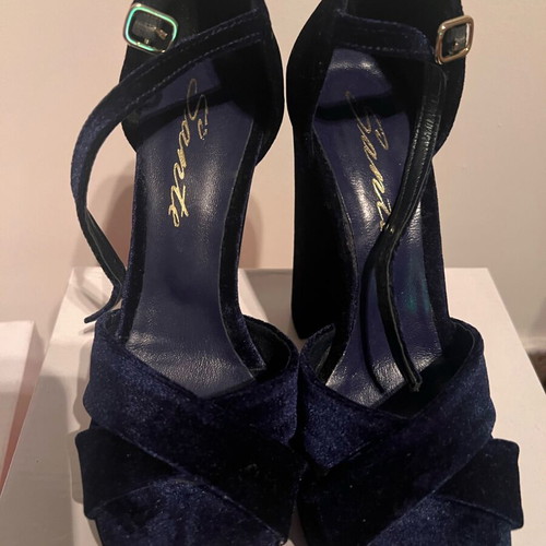 Blue velvet Sante sandals new, size 38