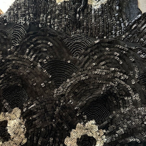 Italian evening dress with sequins like new, size M-L, black and white