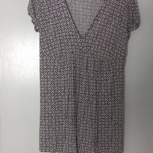 Benetton blouse dress size M/L like new, soft fabric, white and gray