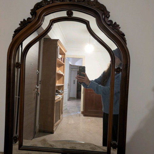 Mirror with wooden carved frame like new, 100x67cm