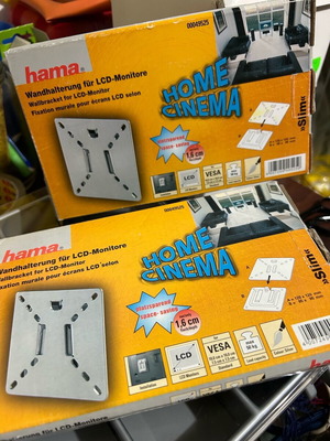 Βάση στήριξης τηλεόρασης HAMA 49525 LCD Wall Bracket Slim VESA 100 ασημί καινούργια