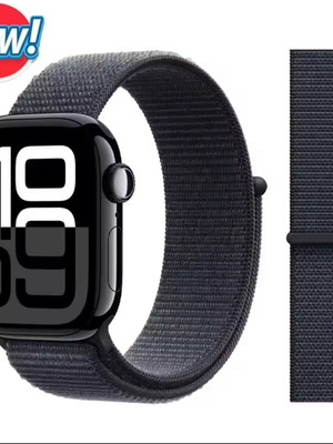 Μαύρο υφασμάτινο λουράκι Loop για Apple Watch καινούργιο