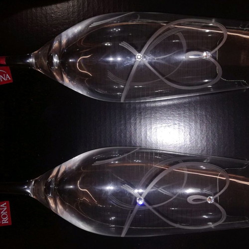 Roma wedding glasses new with Swarovski crystals