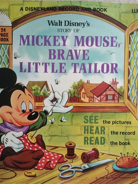  MICKEY MOUSE,BRAVE LITTLE TAILOR -HEAR/SEE/READ - sillektiko 1968 -diskos ke vivlio me ikones
