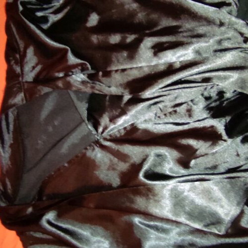 Satin bodysuit that ties like a tie, like new, large, black