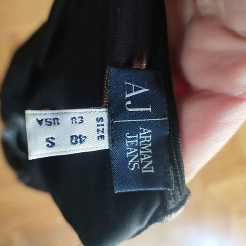 Armani vintage black silver viscose blouse S like new