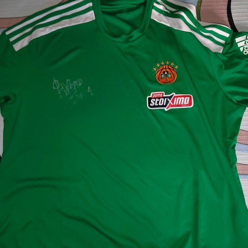 Panathinaikos Authentic Training Jersey 21/22 with Fragiskos Alvertis autograph #4, XL