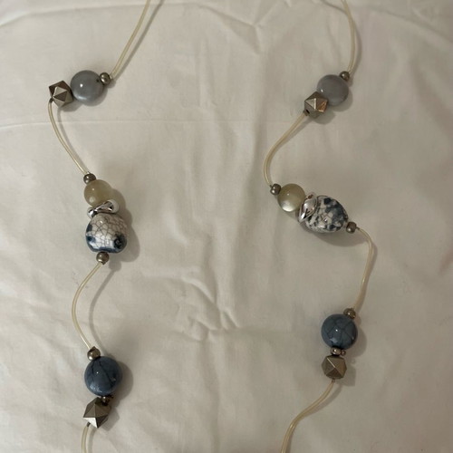 Vintage ceramic bead necklace 90s used