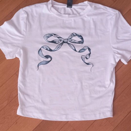 Coquette top with bow like new, white, size S