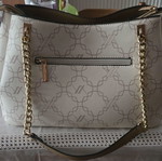 Verde handbag with 3 compartments, beige and gold