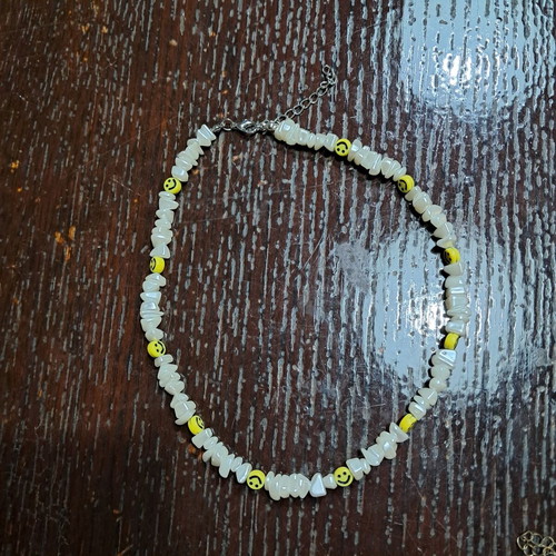 Smiley necklace like new with adjustable beads