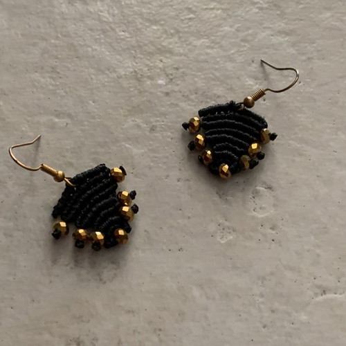 Triangle macrame earrings new handmade