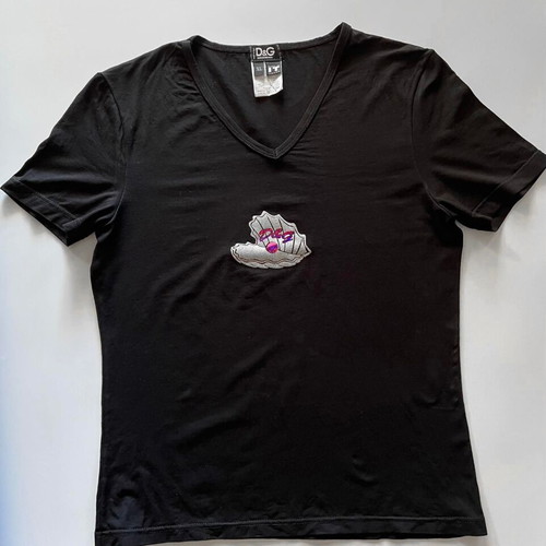 Dolce & Gabbana black blouse with grey print like new, size XL