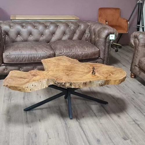 Solid wood coffee table with metal legs new