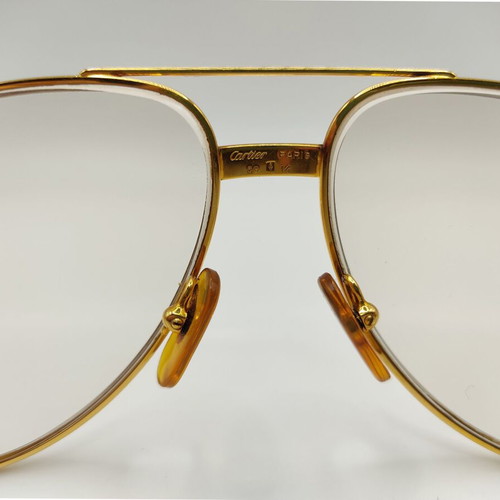 Must De Cartier Gold Santos 22kt Gold Plated glasses used
