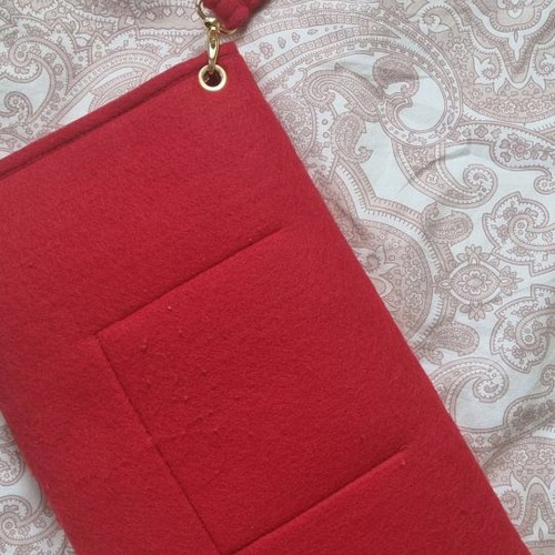 Handmade envelope bag like new, felt with vinyl lining