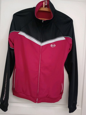 Sergio Tacchini sports jacket used, size M, black and red