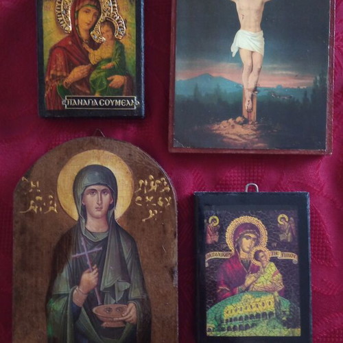 Set of four religious icons