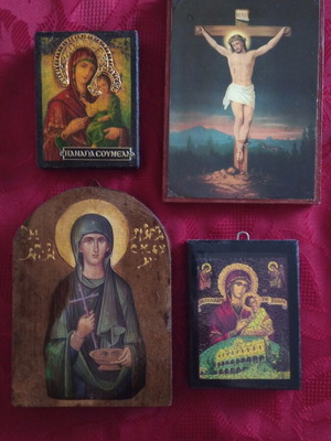 Set of four religious icons