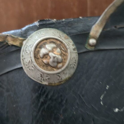 Helmet used, leather