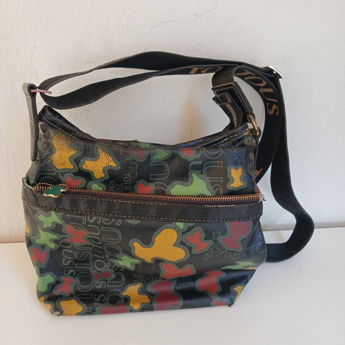 Tous Bear Camo shoulder bag, black multicolor