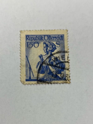 Rare Austria stamp woman with traditional Vienna costume 1951 like new
