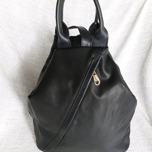 2 in 1 bag used, backpack and handbag, black