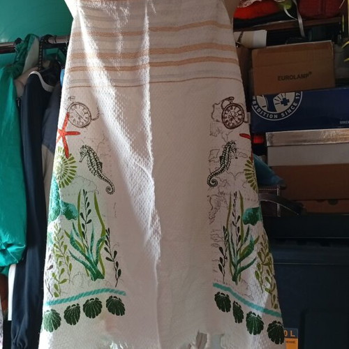 Beach dress one size, new, multicolor with fringes