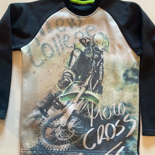 Motocross dirt bike kids sweatshirt, black