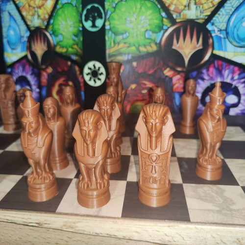 Chess Pawns Egypt & Pharaoh set of 16, brown, new