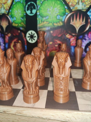 Chess Pawns Egypt & Pharaoh set of 16, brown, new