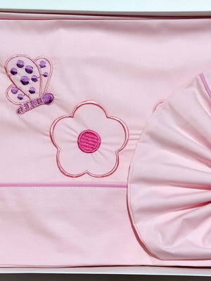 Omega Baby Cot Bedding Set 3 Pieces 100% Cotton Embroidered New