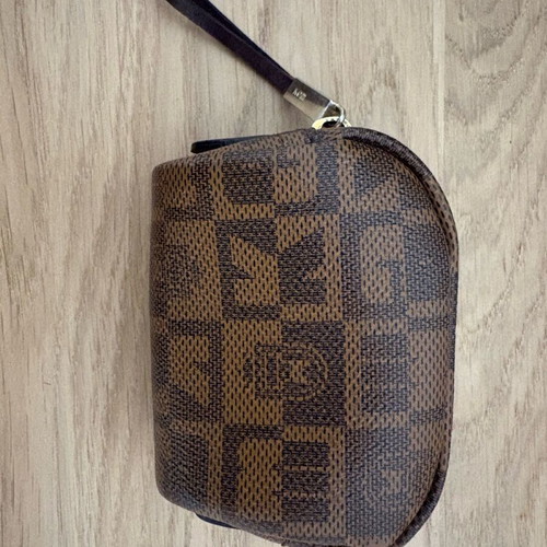 Kem wallet used, brown and gold leather