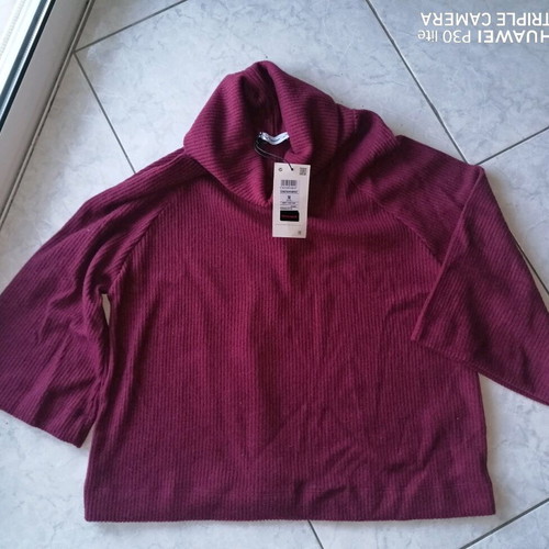 Pink Woman women's 3/4 sleeve pullover sweater new, red size M