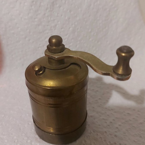 Bronze coffee grinder new, traditional miniature