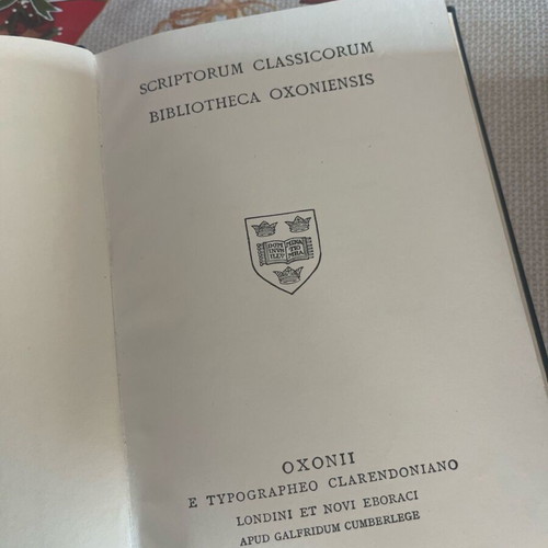 Oxford stereotypical editions used, set of 8 books with ancient text