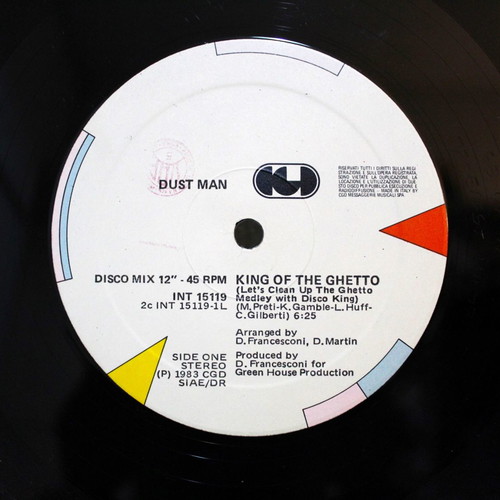 Dust Man King Of The Ghetto 12" vinyl used, Italo-Disco