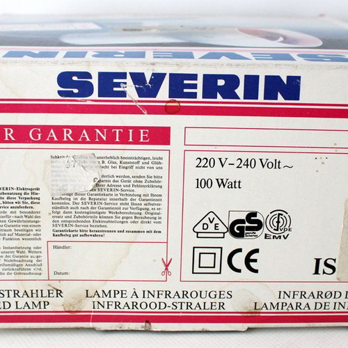 Severin Infrared Heat Lamp Red Light New
