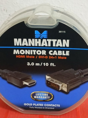 Καλώδιο HDMI - DVI-D 24+1 3μ Με Επίχρυσες Επαφές Καινούργιο