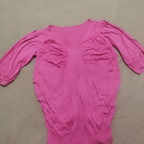 Fuchsia blouse with gathers like new