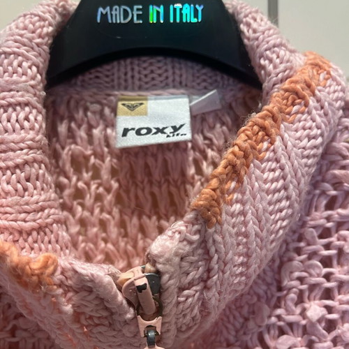 Vintage Roxy women's cardigan L used, pink with orange details