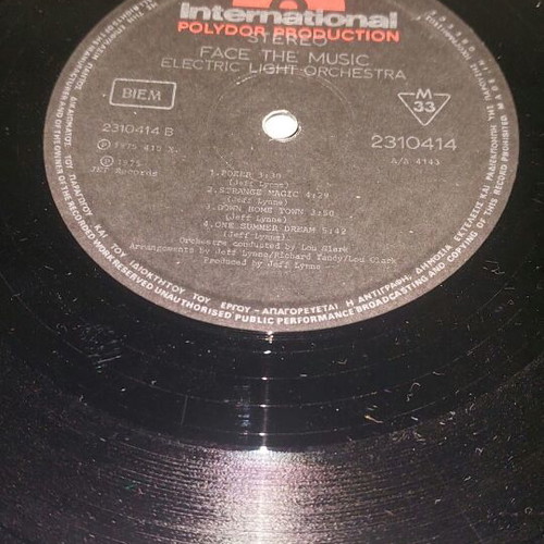 Electric Light Orchestra Face The Music LP first Greek edition like new